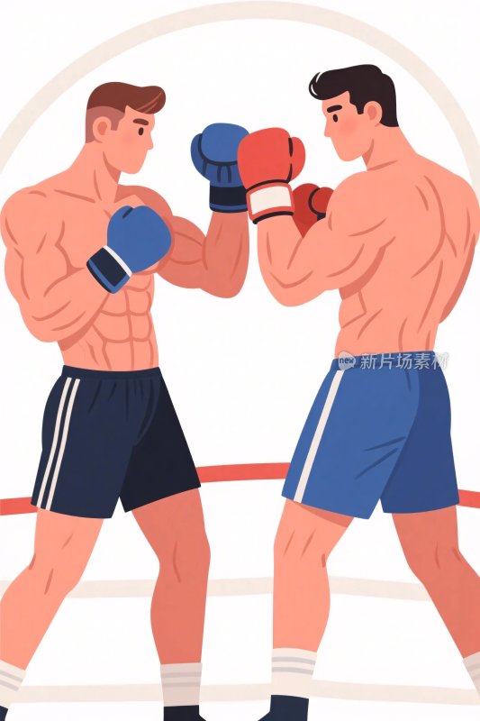 拳击手竞技插画