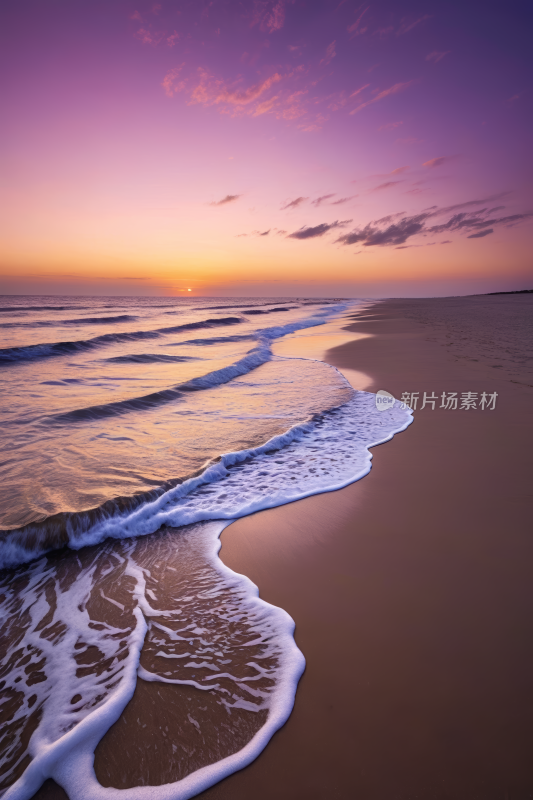 海滩的景色海浪涌入海岸高清风景图片