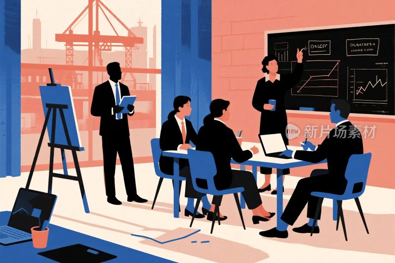 商务会议插画场景