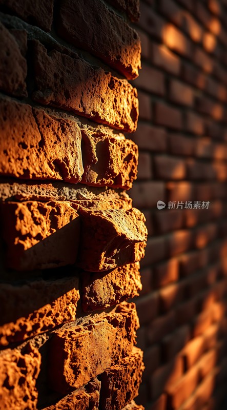 阳光下的红砖墙