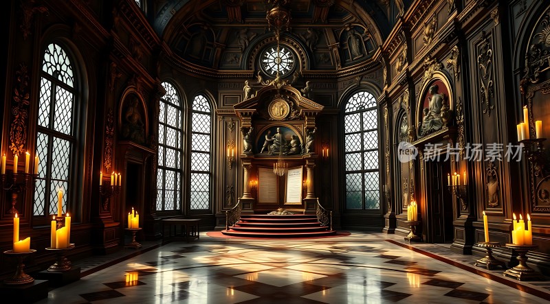 烛光映照下的宏伟宫殿