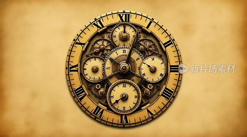 古铜色机械时钟