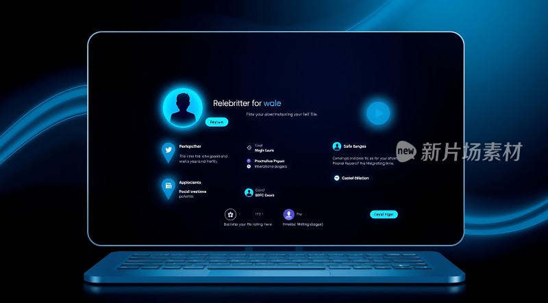 新片场素材未来科技感电脑界面设计
