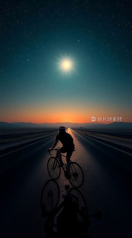夜幕下的骑行者