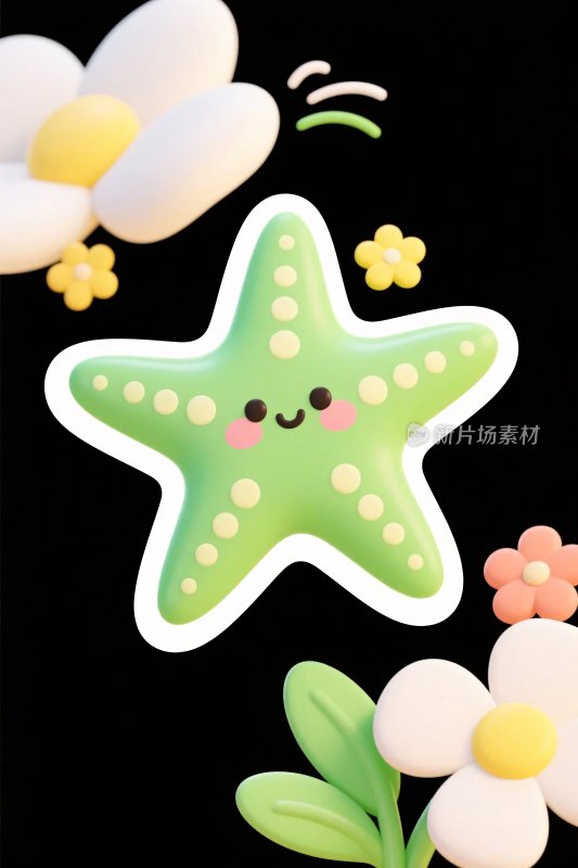 可爱卡通星星花朵组合