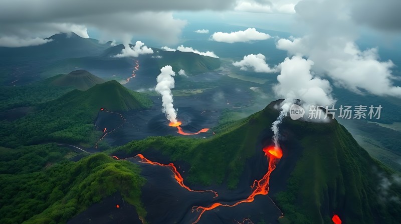 熔岩流淌的山脉