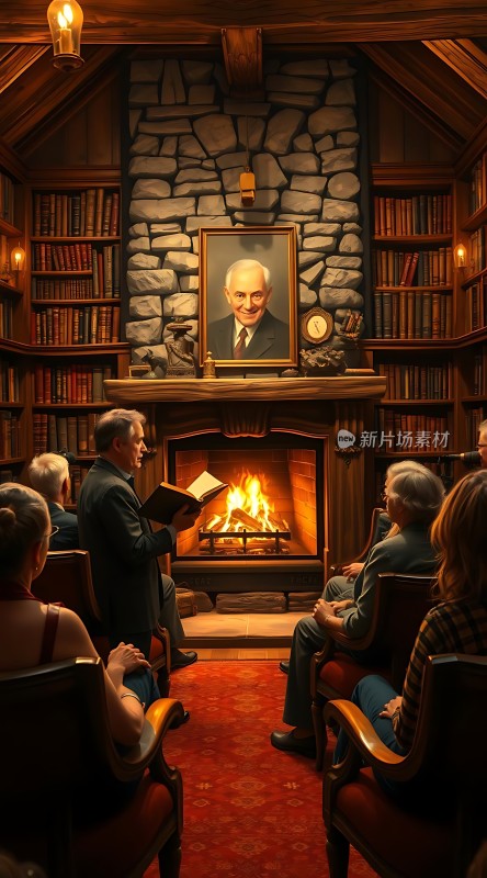 温馨书房里的故事会