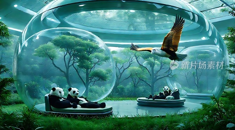 熊猫与自然和谐共处