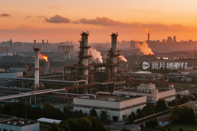 工业区傍晚景观图