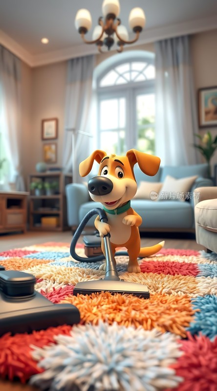 小狗吸尘器清洁地毯