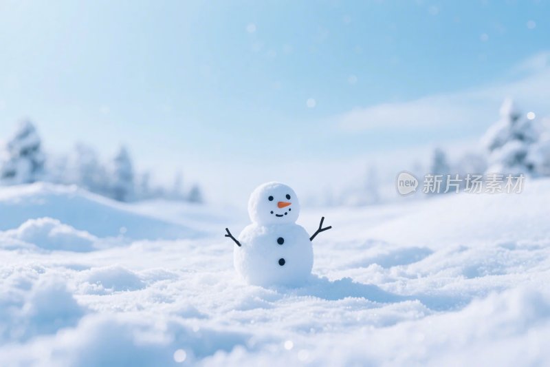 冬日雪地雪人