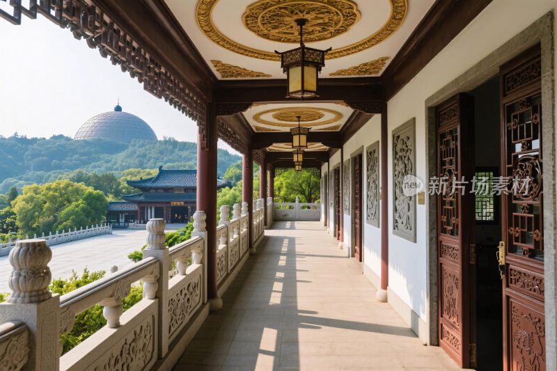 古建长廊风景图