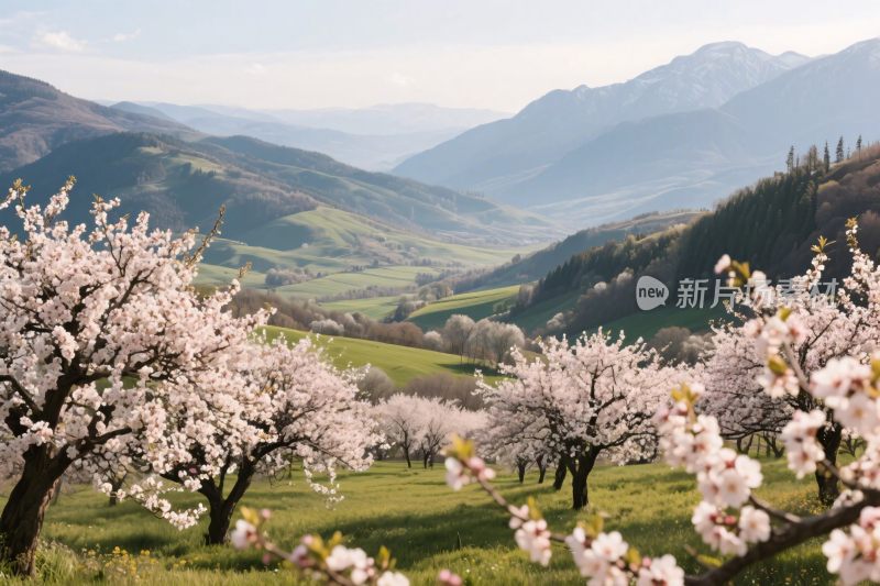 山水田园风景插画