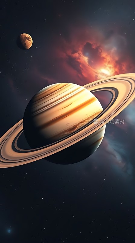 土星环与卫星星空图