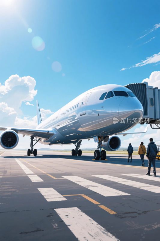 机场停靠客机场景