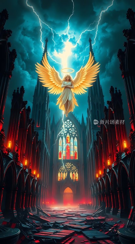 天使降临废墟教堂