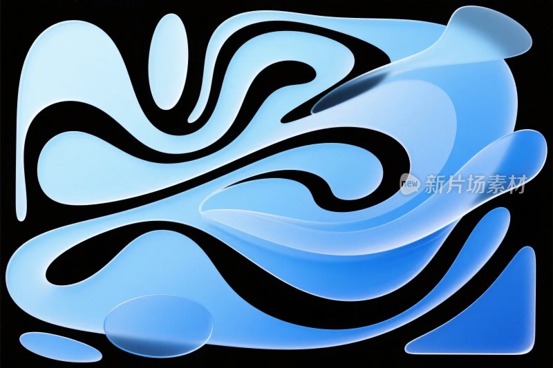 抽象流动线条插画