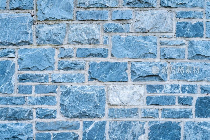 蓝色石材墙面