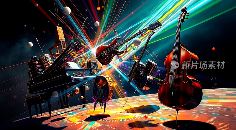 音乐盛宴钢琴、吉他与贝斯