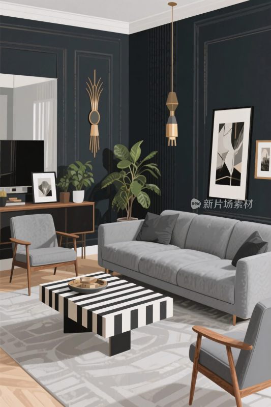 现代简约客厅布置