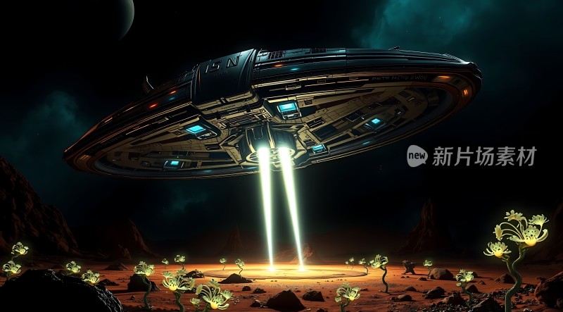 外星飞船降临异星球
