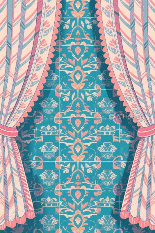 复古窗帘装饰图