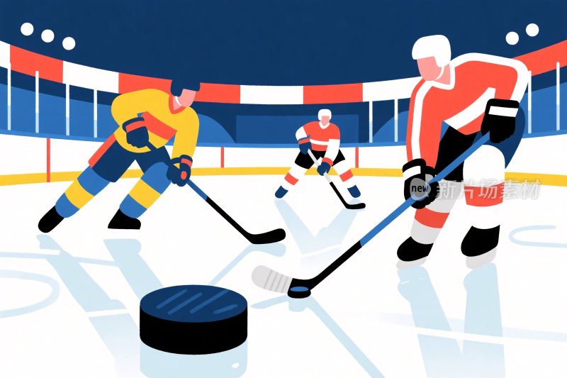 冰球比赛插画场景