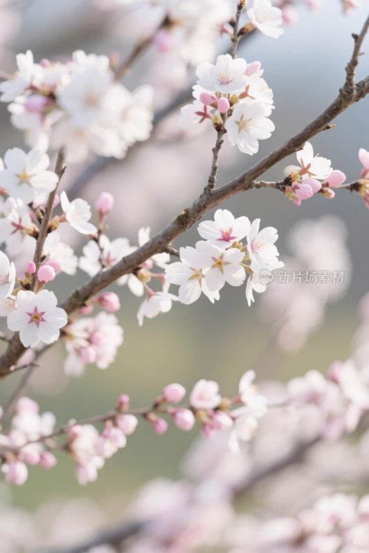 樱花枝头繁花图