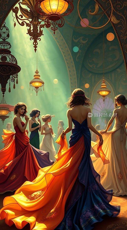 舞会上的华丽裙摆