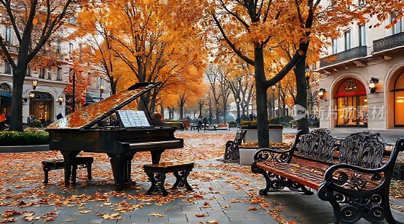 秋日街头钢琴曲