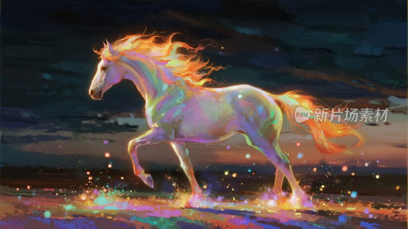 梦幻炫彩奔跑的独角兽