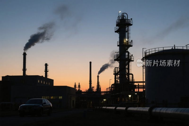 工业厂区黄昏景观