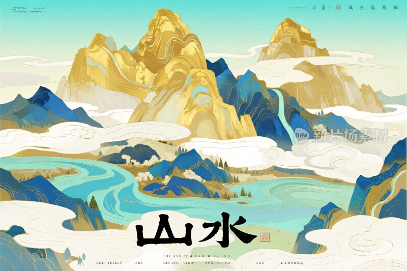 山水风景插画
