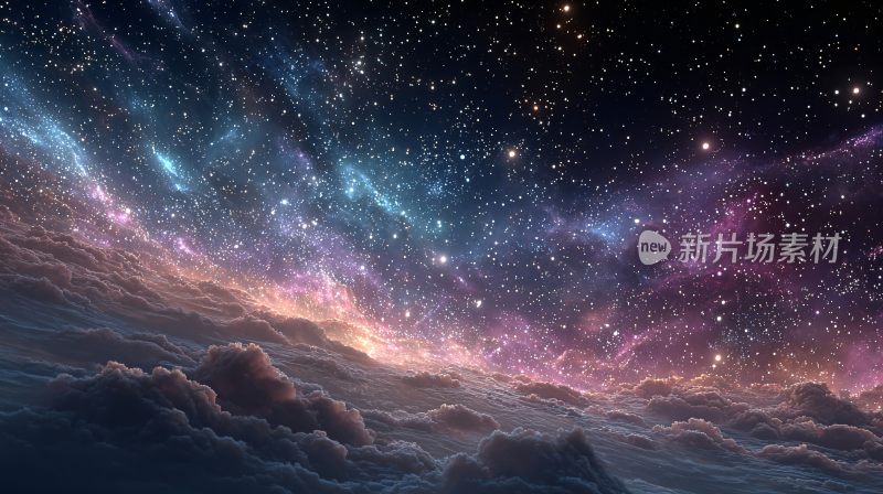 梦幻绚丽的星空云海景象