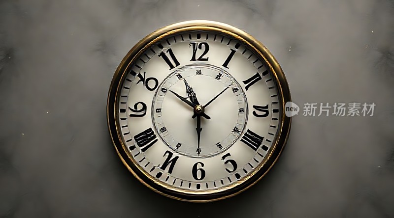 古铜色时钟静默诉说着岁月流转的故事