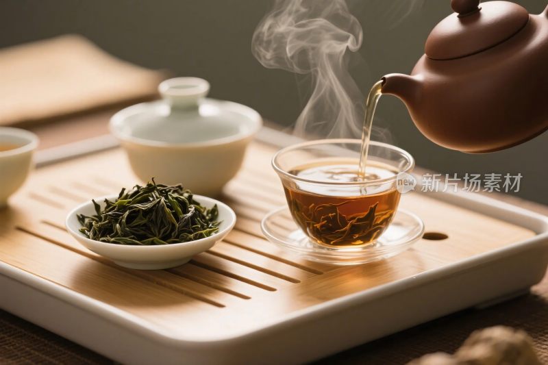 茶艺泡茶场景插画