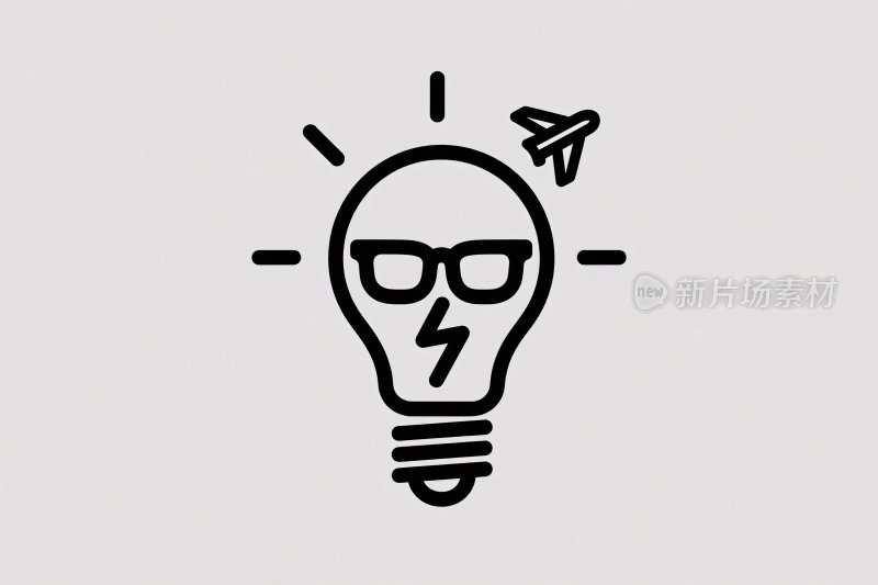 创意灯泡图标插画