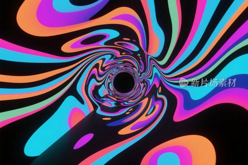 彩色漩涡抽象插画