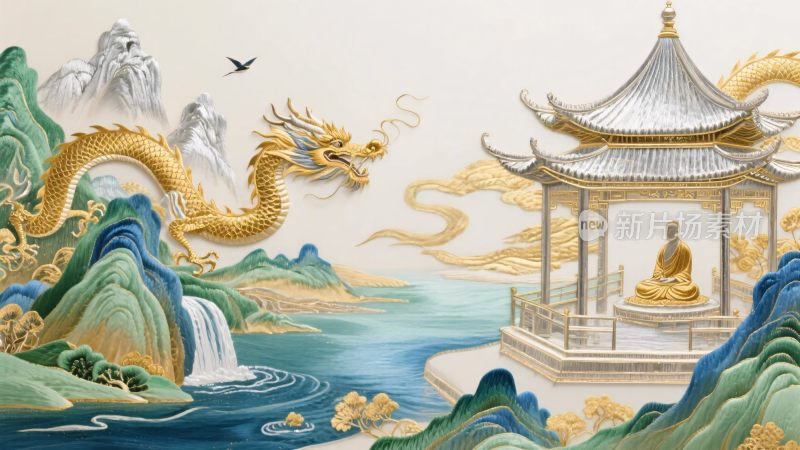 东方神话风景插画