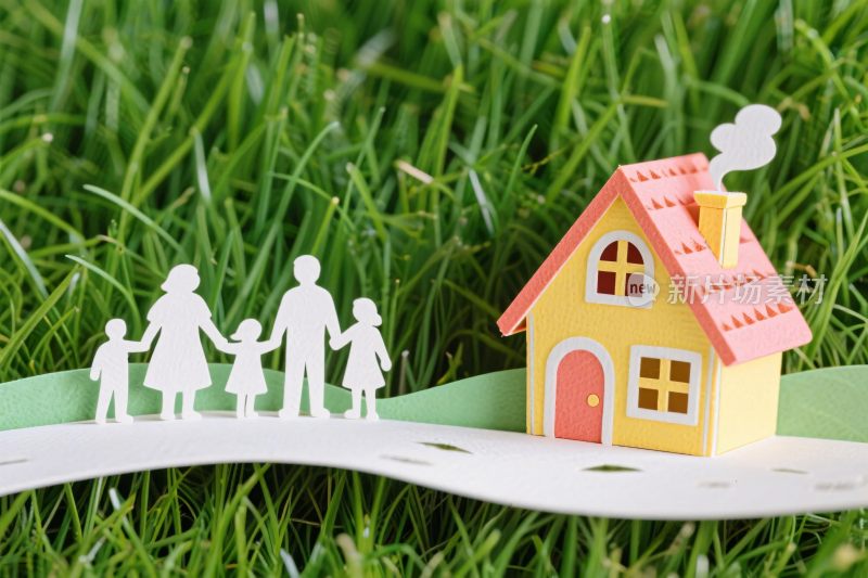 家庭纸艺家庭插画