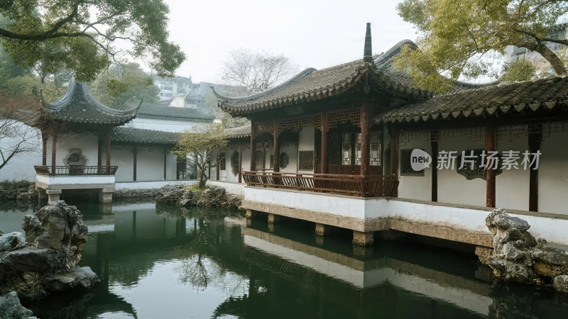 江南园林水景亭台