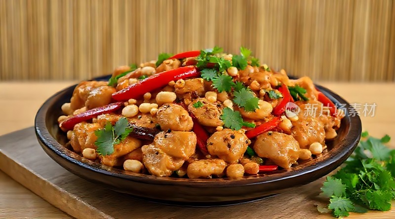 香辣鸡丁花生米香菜