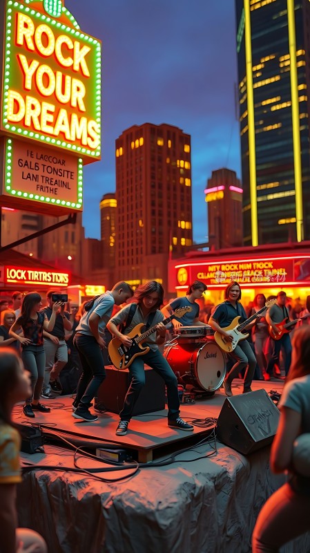 摇滚梦想城市舞台上的音乐盛宴