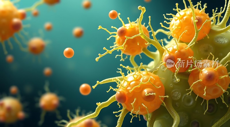 新片场素材病毒入侵细胞