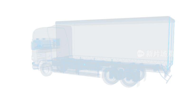 重型卡车 货运冷链运输车科幻透明赛博朋克