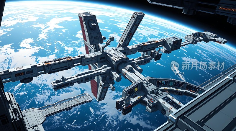 太空站环绕地球运行