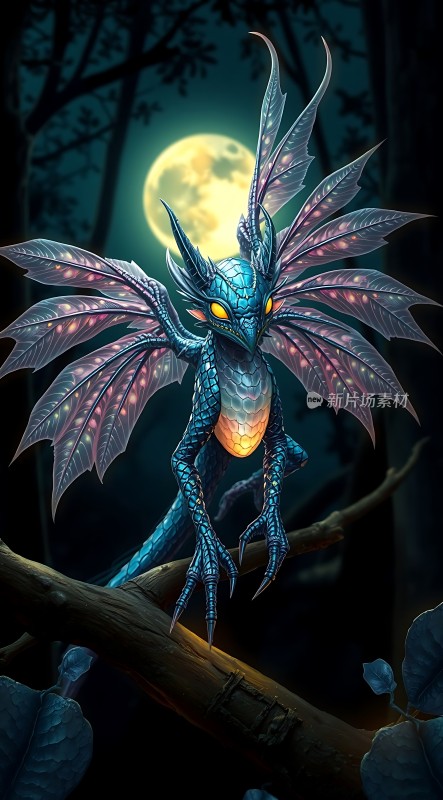 夜幕下的神秘龙影