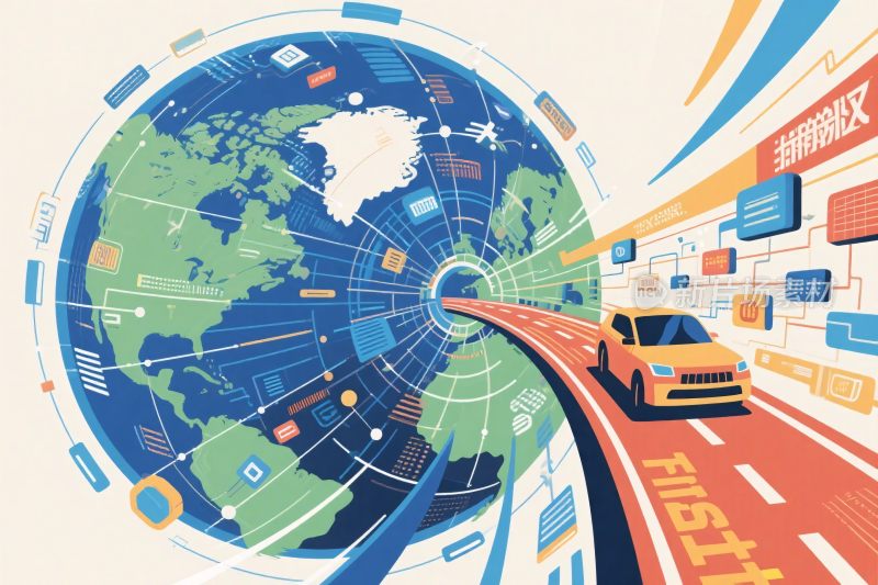 全球物流运输概念插画