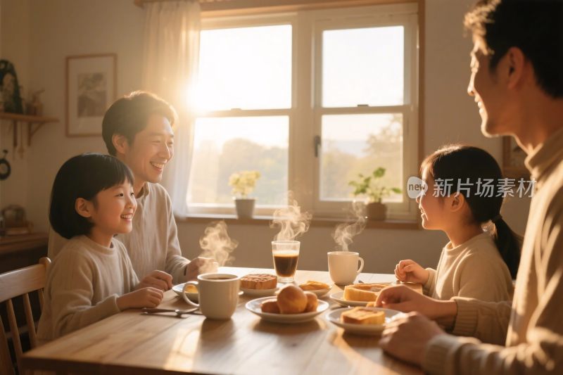 家庭温馨用餐场景