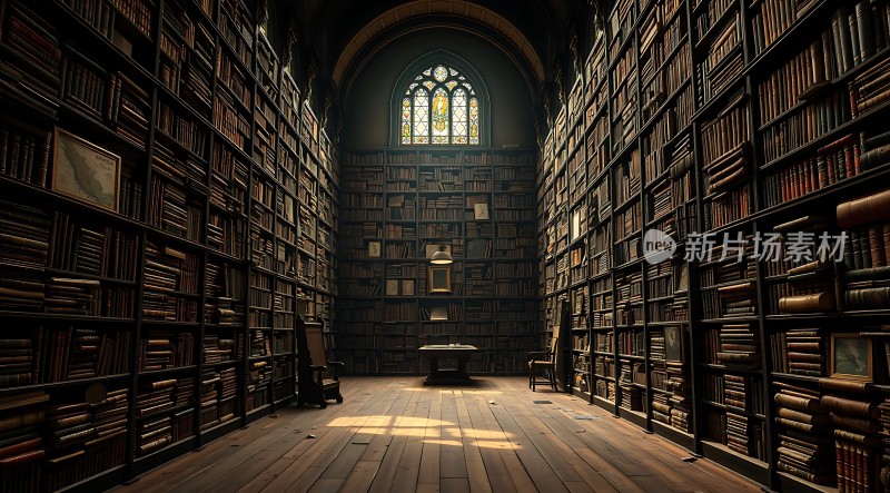 古老图书馆里的神秘光线